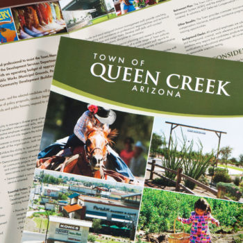 Marketing materials for Town of Queen Creek