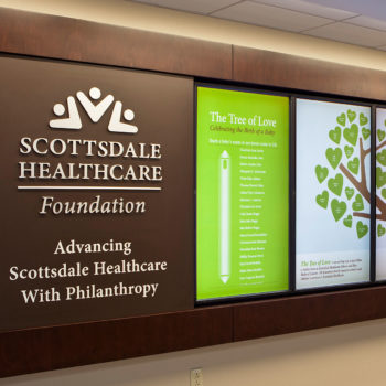 Digital donor recognition display at HonorHealth Scottsdale Osborn Medical Center